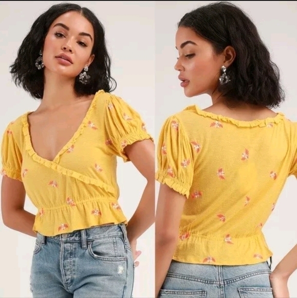 NEW $78 Free People Full Bloom Top Sun Drop Small - Picture 3 of 16